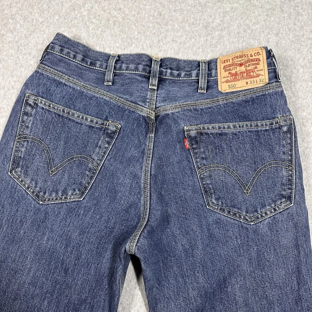 Levi's 550 Relaxed Fit Denim‎ Jeans Men's Blue 33x32(32x32) Medium Wash Y2K